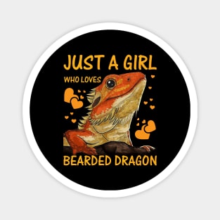 Just a Girl Who Loves Bearded Dragons Lizard Reptile Magnet